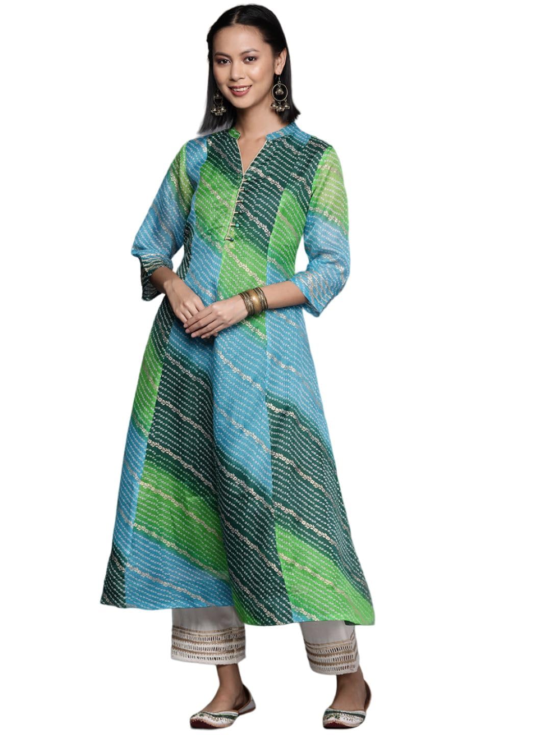 Varanga Women'S Cotton T-Shirt (Nv_Vkur1212-L_Green