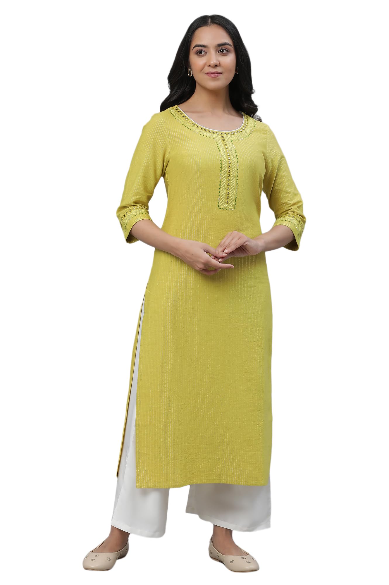 Aurelia Women Cotton Kurta 23Aua14423-704529-Yellow-S
