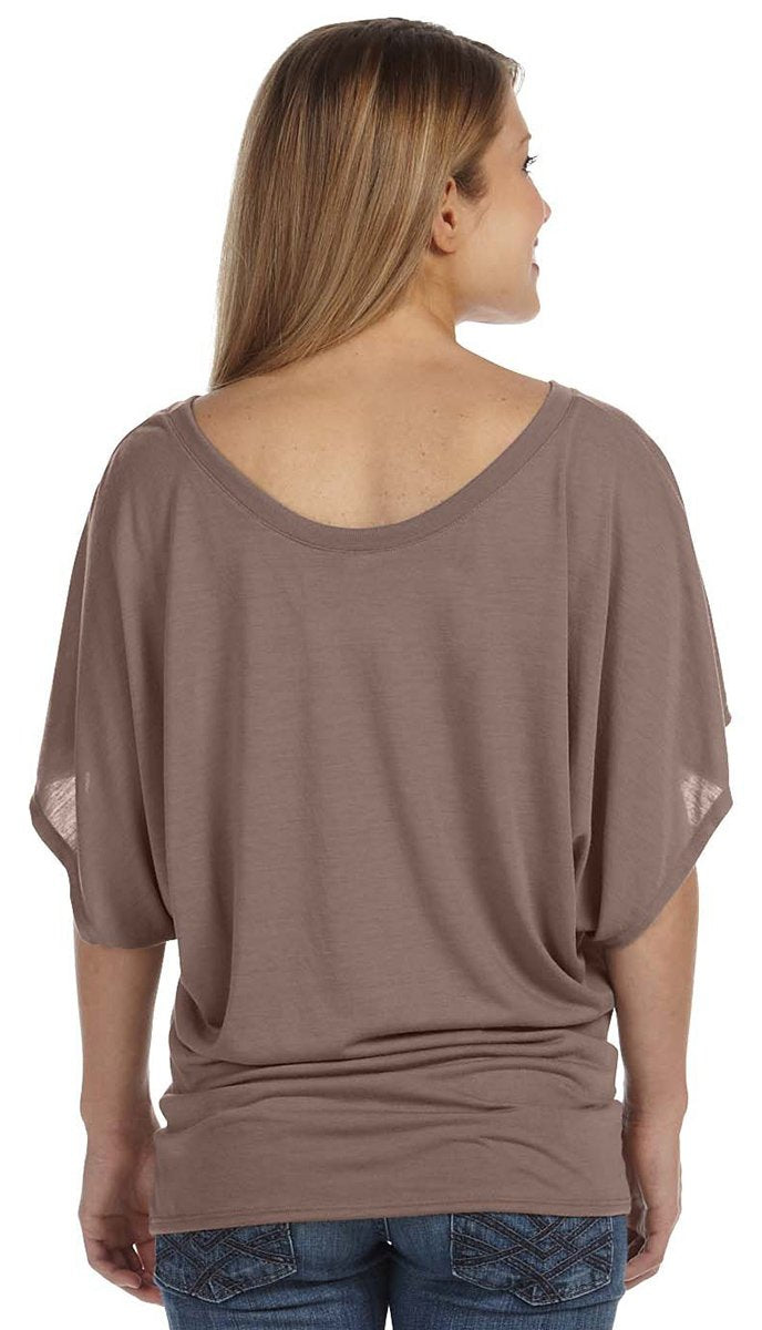 Ladies Flowy Draped Sleeve Dolman T-Shirt - BLAcK - S(D0102H7WH22)