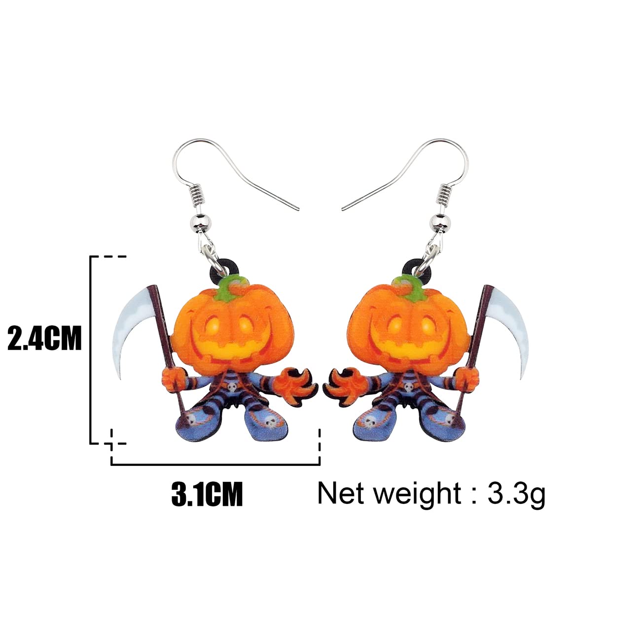 NEWEI Cute Acrylic Halloween Witch Pumpkin Earrings Big Long Dangle Drop For Women Festival Jewelry Gifts Charm