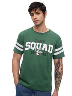 The Souled Store Looney Tunes: Squad Men and Boys Short Sleeves Round Neck Green Graphic Printed Regular Fit Cotton T-Shirts