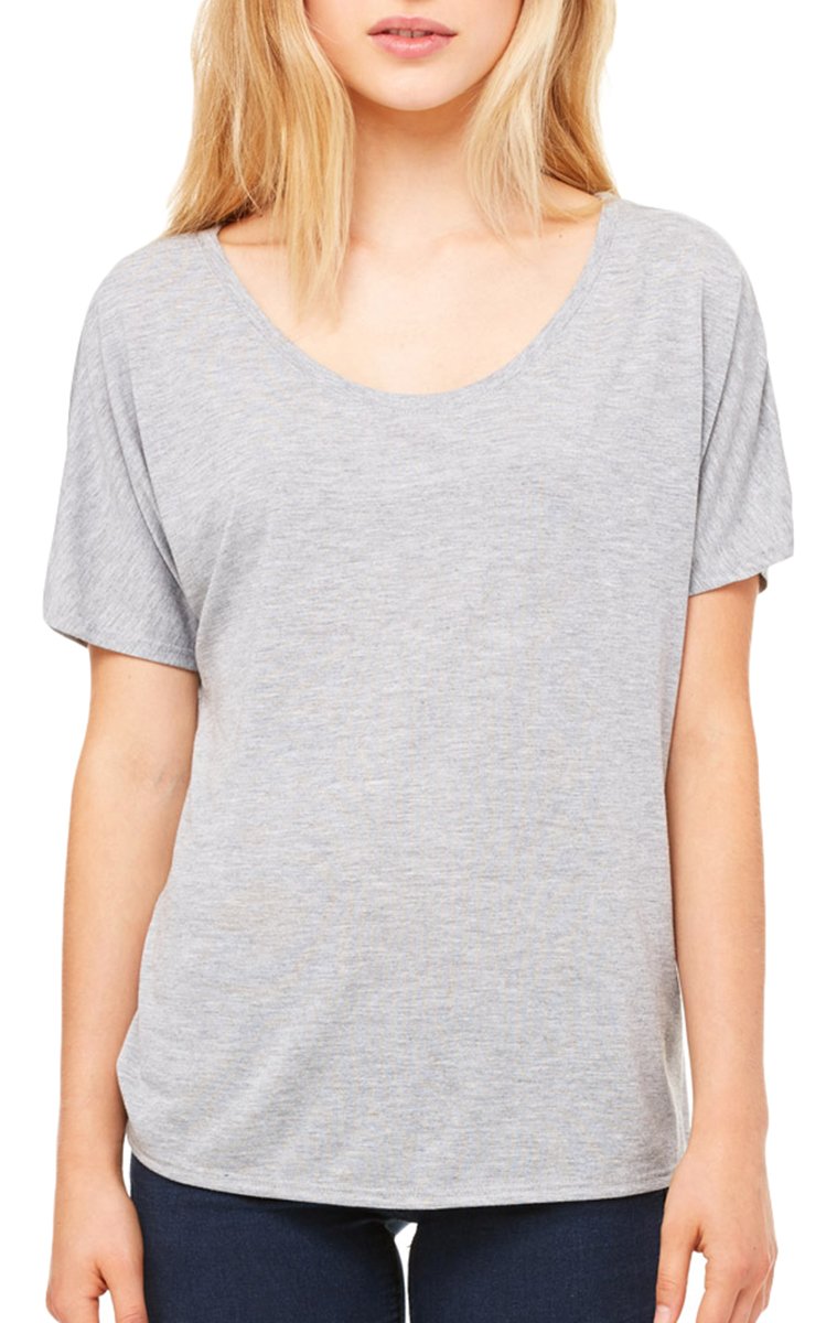 Ladies Slouchy T-Shirt - WHITE MARBLE - S(D0102H7W5N8)