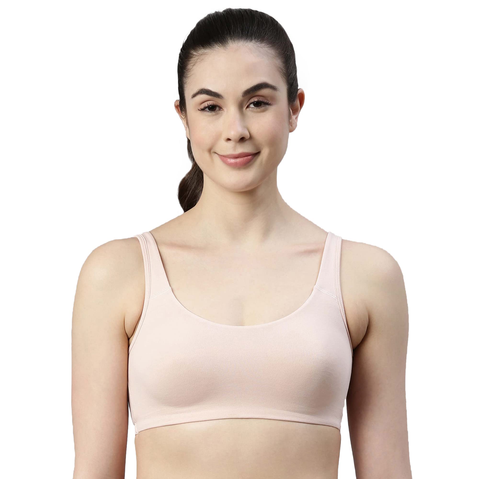 Enamor Womens Cotton Low Impact Non-Padded, Wire Free and High Coverage Full Cup Bra- SB06 (XL)