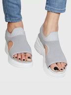Shoetopia Lightweight Comfortable Trendy Flatforms Grey Sandals For Women & Girls