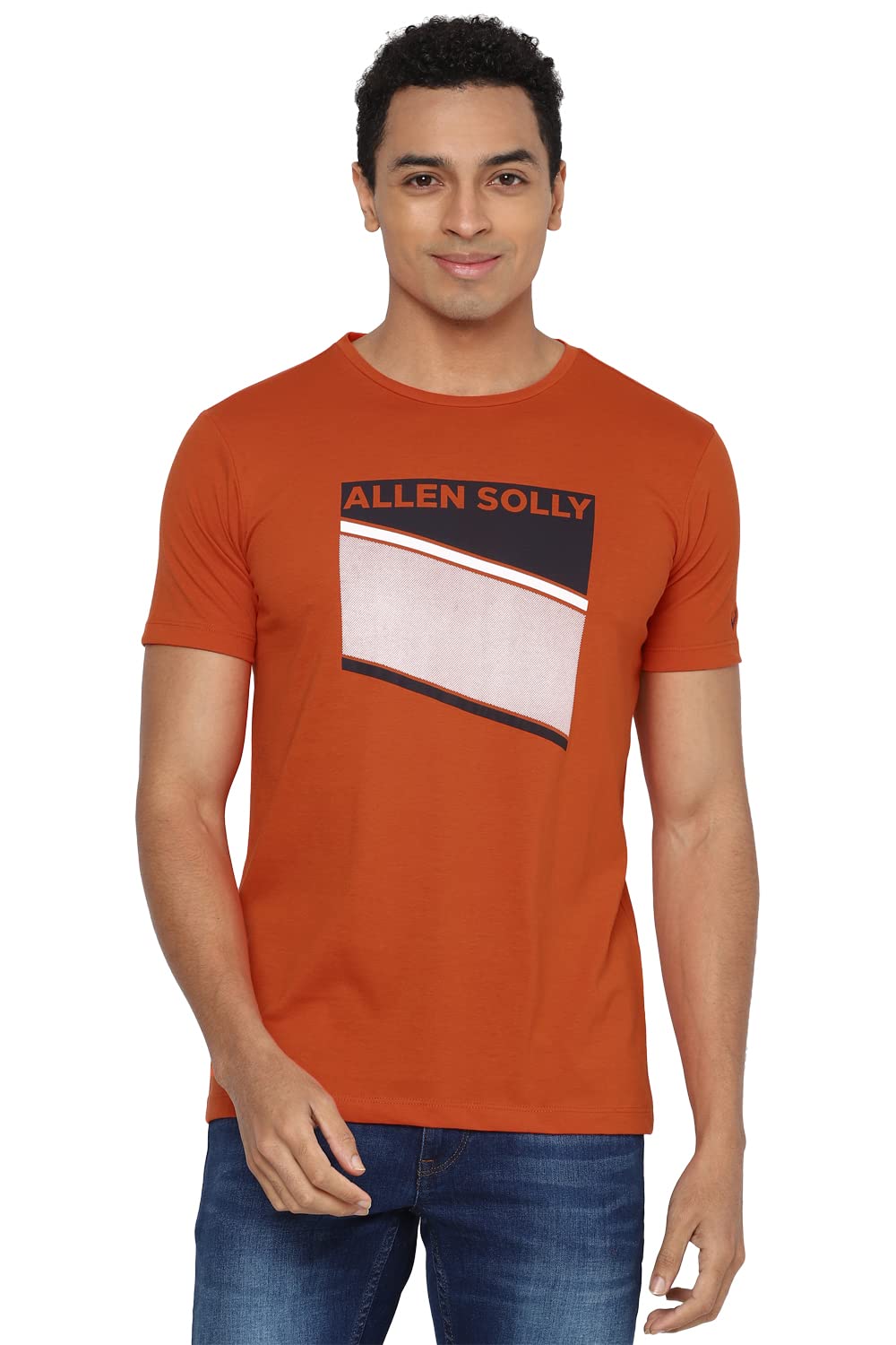 Allen Solly Men Regular Fit Printed Casual Crew Neck T-Shirt