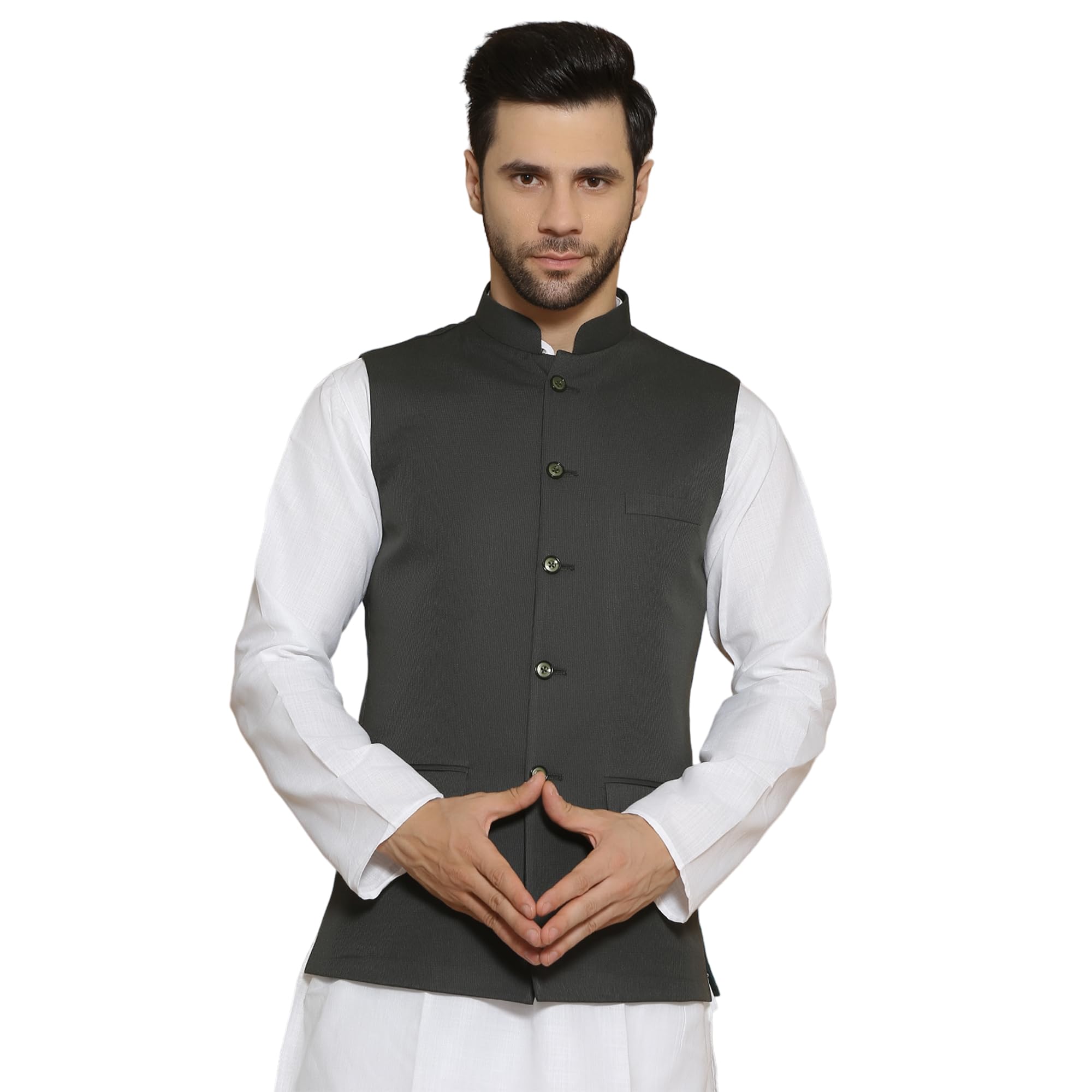 Wintage Men'S Poly Viscose Green Modi Nehru Jacket : Medium : Wc1542