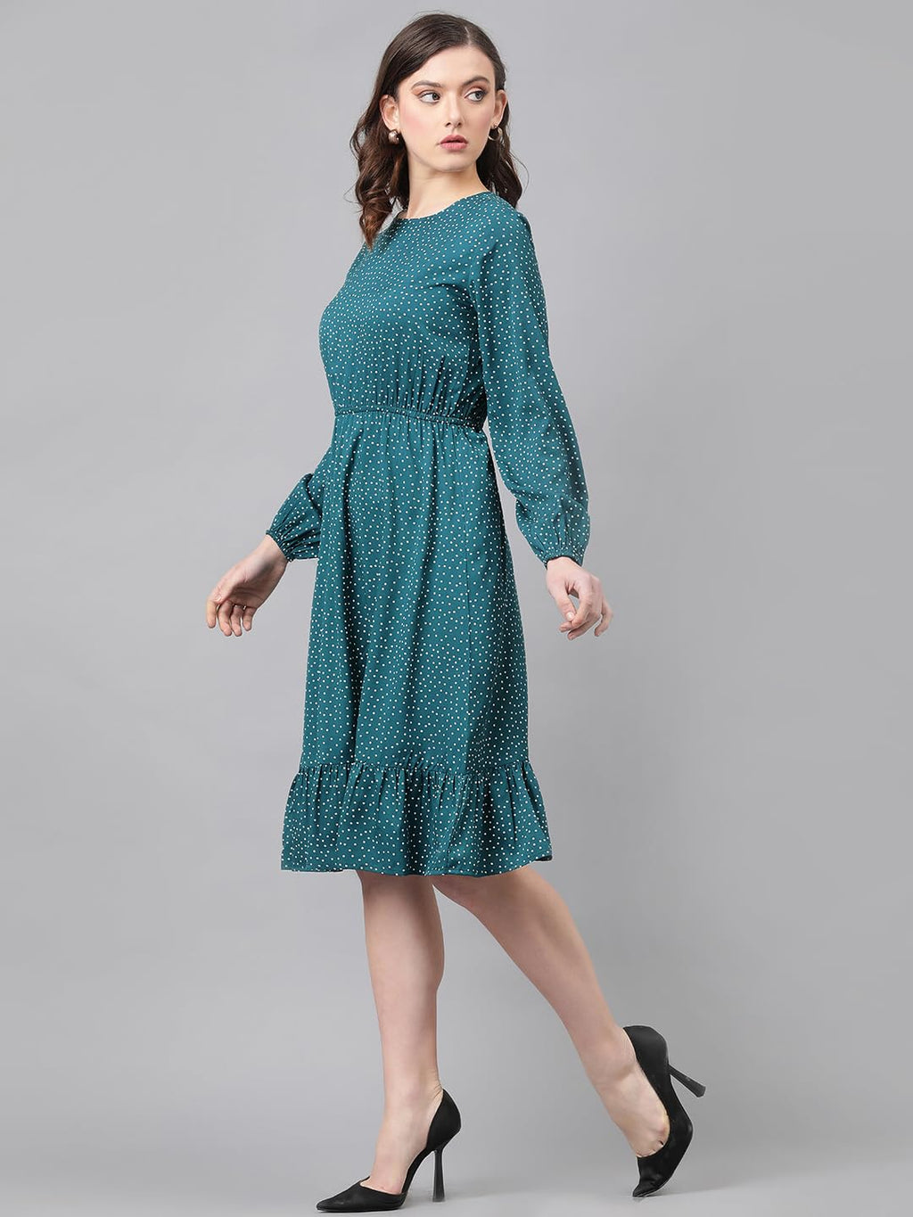 Kotty WomenS Fit And Flare Dark Green Dress