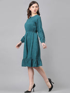 Kotty WomenS Fit And Flare Dark Green Dress