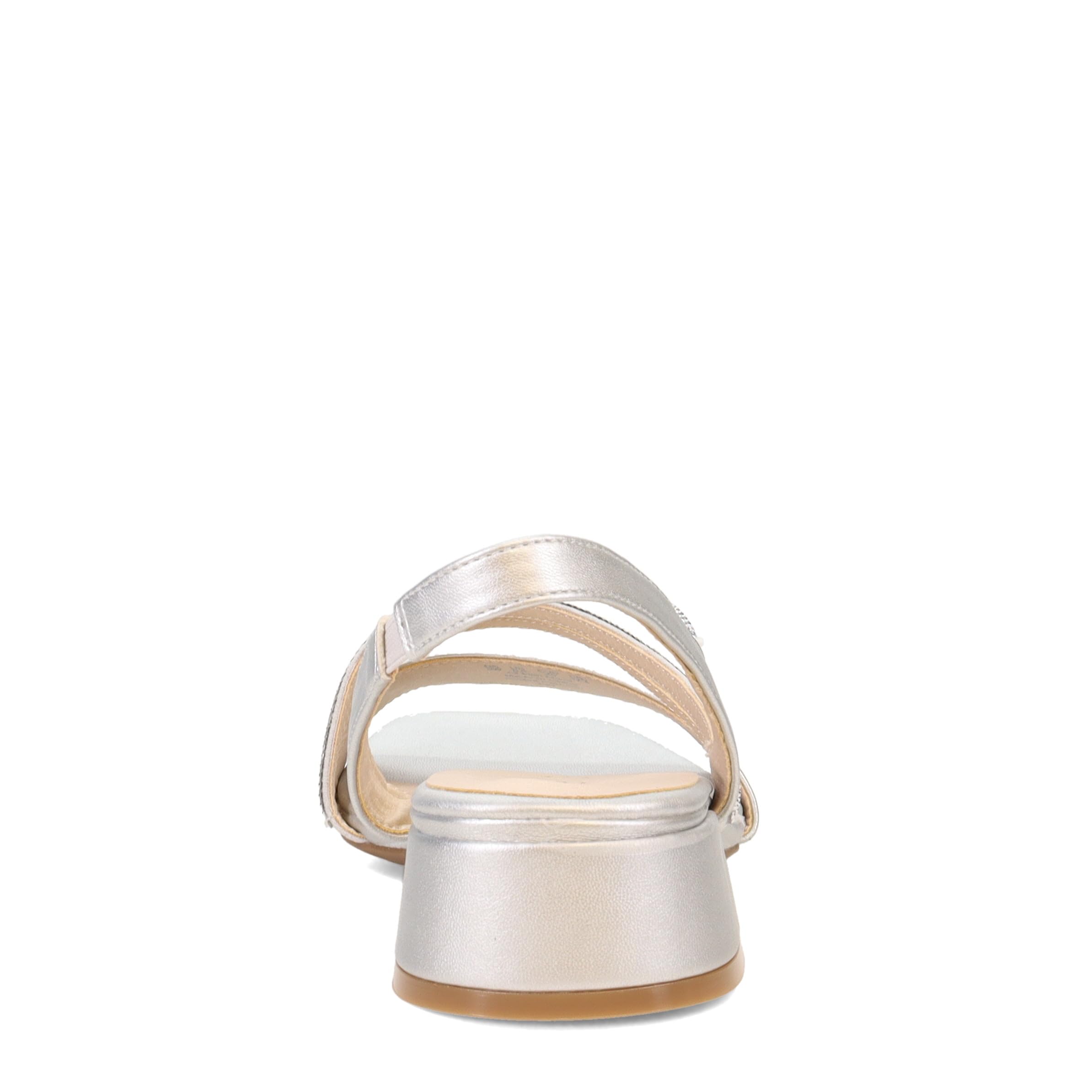 LifeStride Womens Joy Strappy Heeled Sandal, Silver, 8.5 US