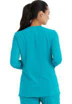 Dickies Scrub Jackets For Woman Snap Front Warm-up Jacket With 2 Pockets Plus Size - DK305, 2XL, Teal Blue