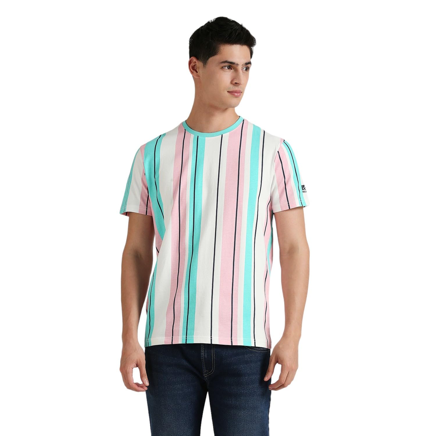 Pepe Jeans MenS Striped Slim Fit T-Shirt (Pm509680_Chalk White