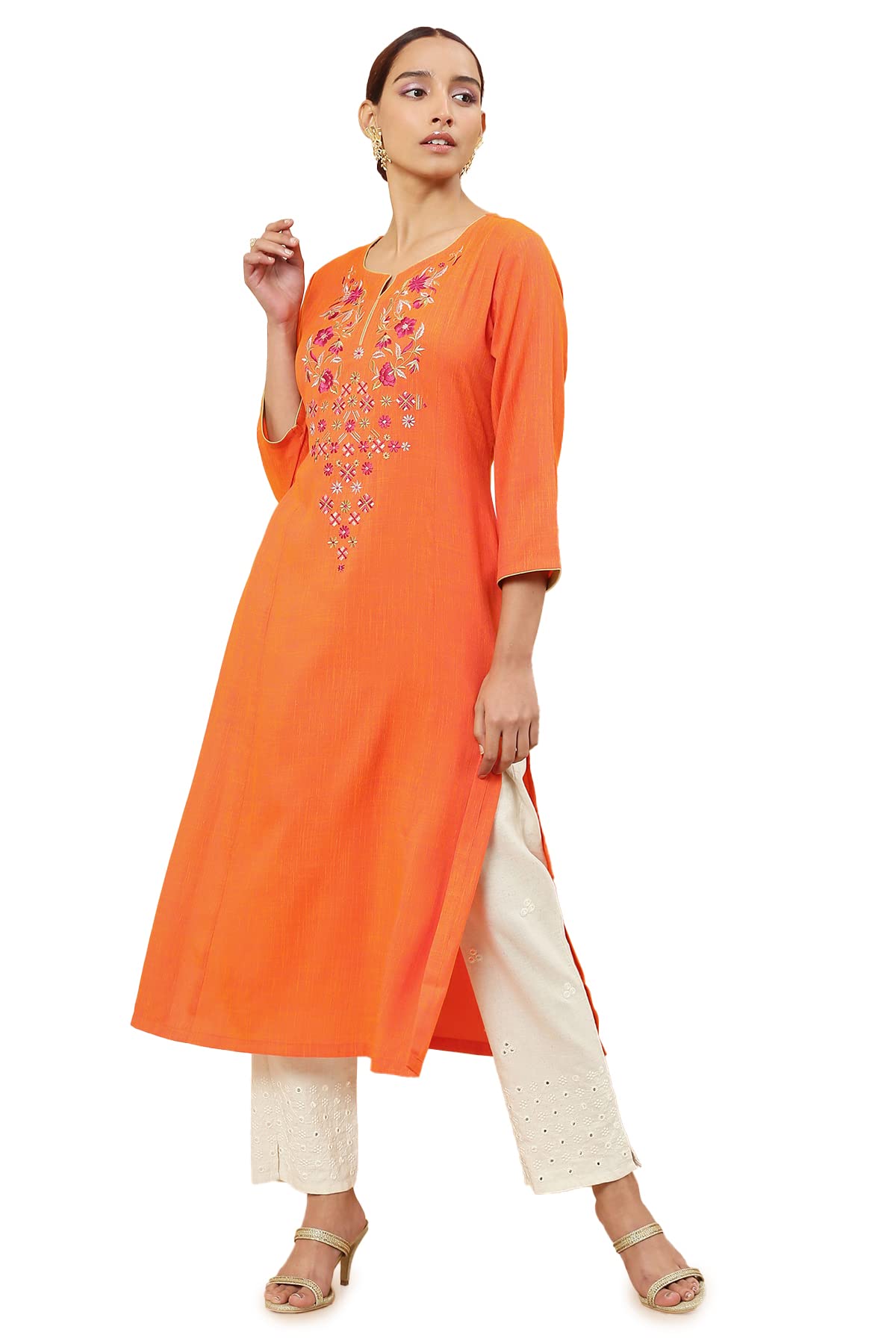 Soch Women Rayon Printed Round Neck Kurta