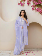 Ishin Gotta Patti Tie-Up Kurta With Pants And Dupatta