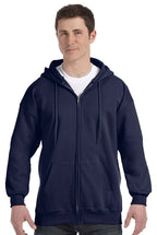 Hanes Mens Full Zip Ultimate Heavyweight Hoodie, Navy, Small