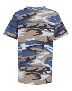 Youth camo T-Shirt - BLUE WOODLAND - XS(D0102H7MYMX)