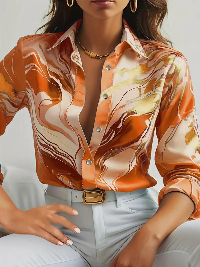 Indoprimo Satin Printed Stylish Shirt For Women