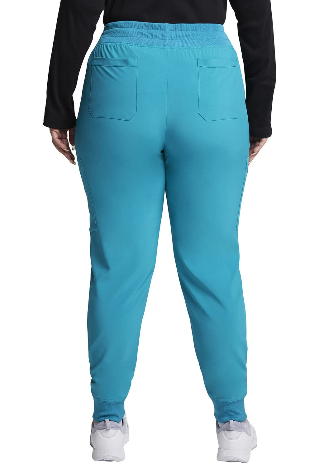 EDS Essentials Jogger Scrubs for Women, Drawstring Scrub Pants Plus Size DK065P, 2XL Petite, Teal Blue