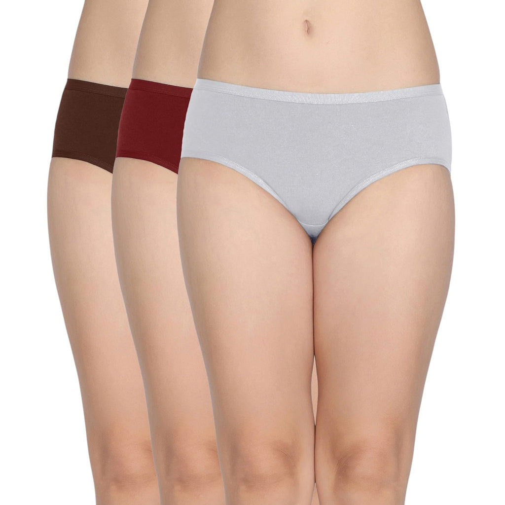 Zivame Low Rise Full Coverage Hipster Panty (Pack of 3) - Multicolor