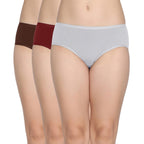 Zivame Low Rise Full Coverage Hipster Panty (Pack of 3) - Multicolor