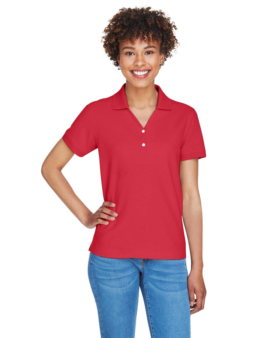 Ladies Pima Piqu Y-collar Polo - WHITE - XS(D0102H7NJXT)