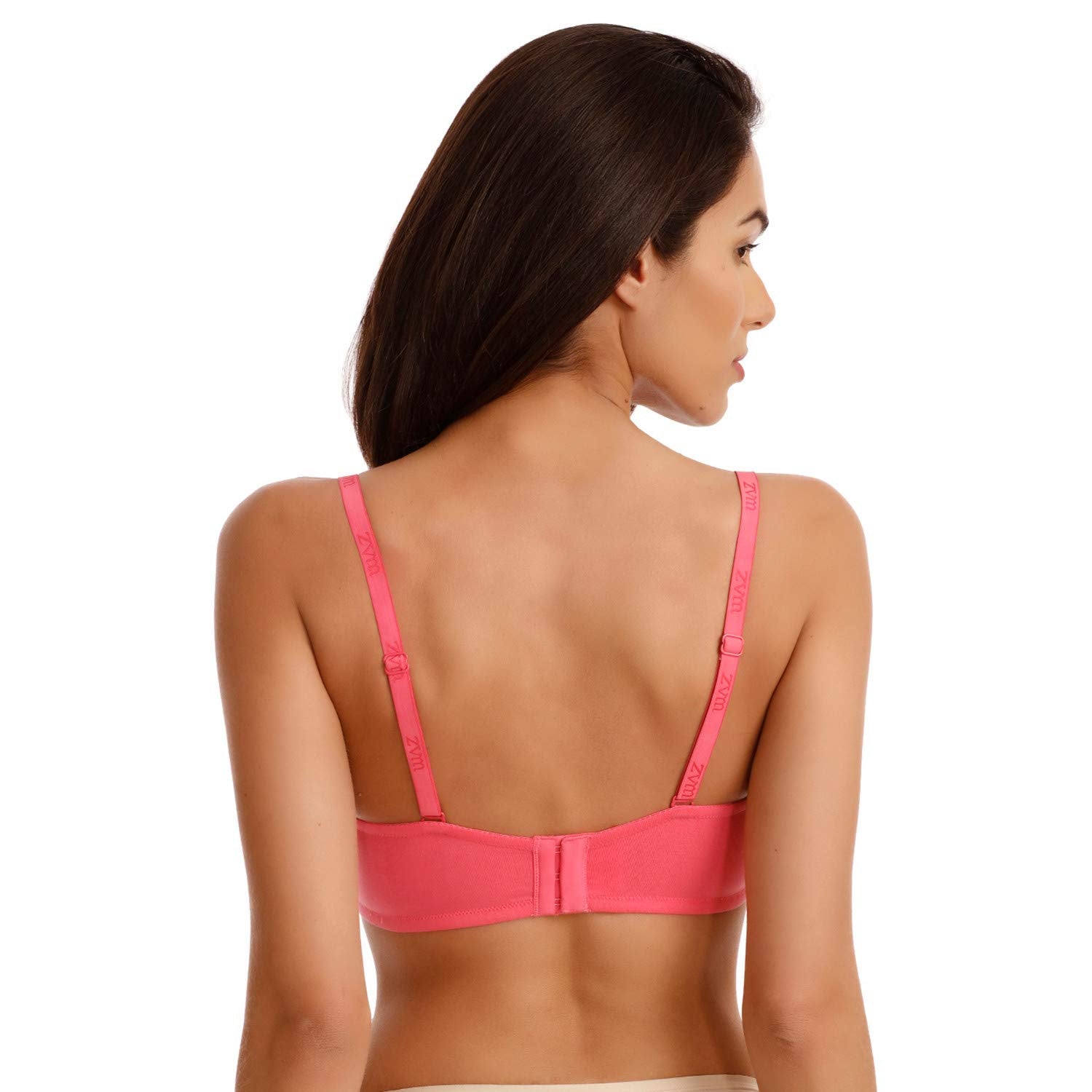 Zivame Womens Cotton Lightly Padded Underwire T-Shirt Bra Pink