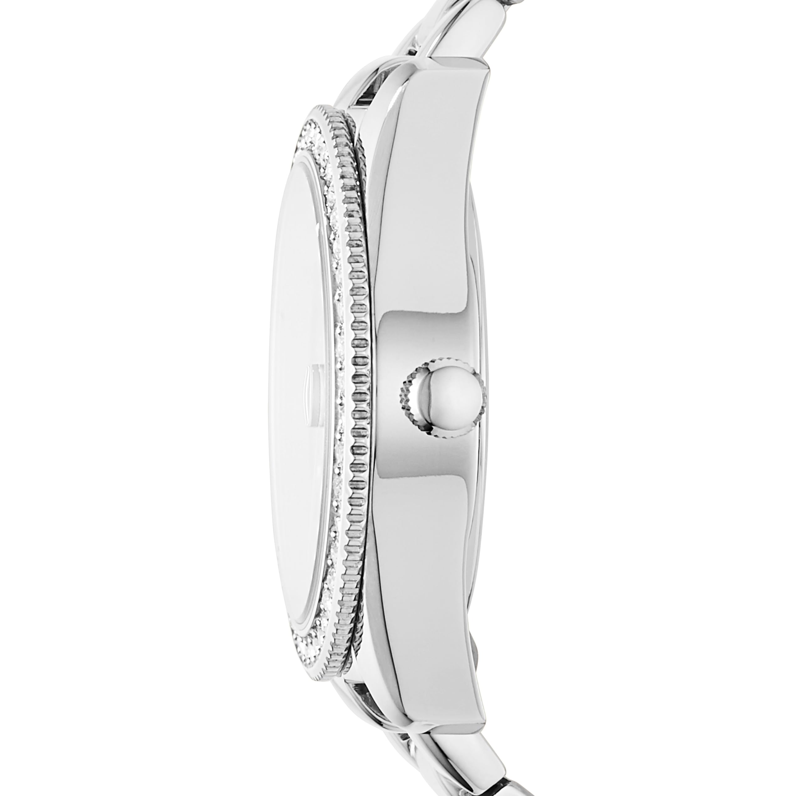 Fossil Women's Scarlette Mini Quartz Stainless Steel Three-Hand Watch, Color: Silver Glitz (Model: ES4317)