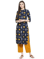 Gosriki Women'S Rayon Kurta (Kur190024-S_Small_Blue)