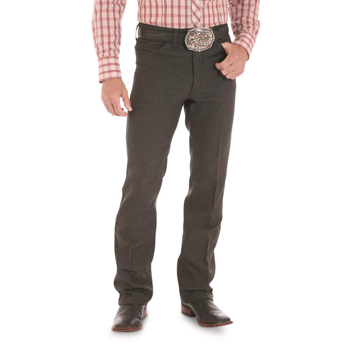 Wrangler Men's Wrancher Dress Jean, Heather Black, 38x34