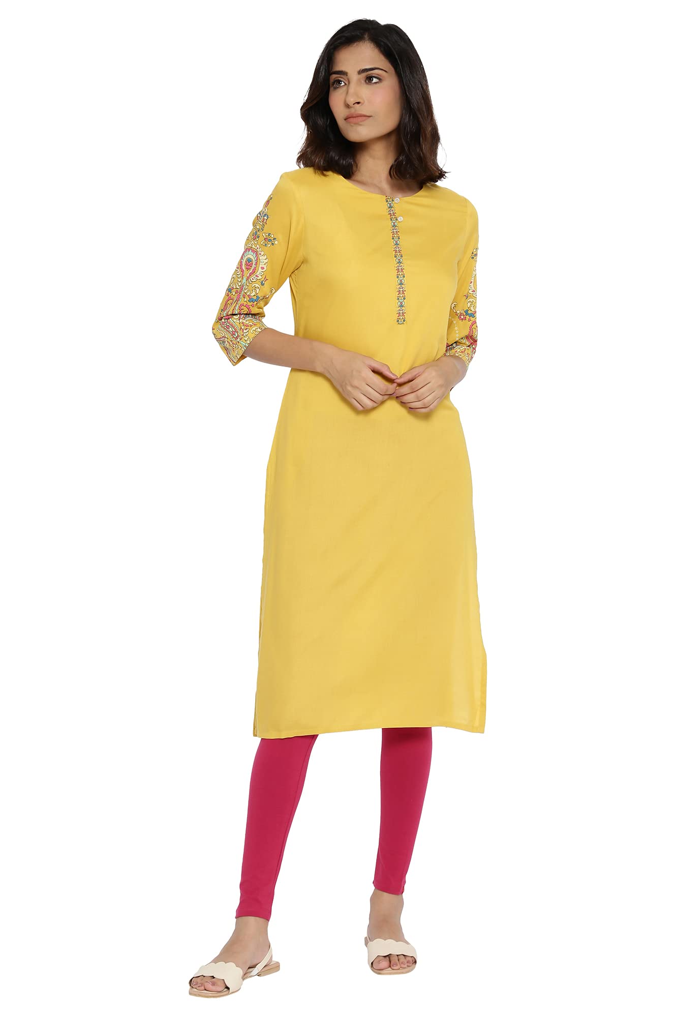 W For Woman Women'S Viscose Regular Kurta (21Auw17172-216517_Deep Fawn_8)