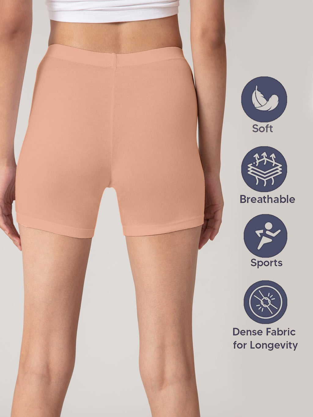 Nykd (Nyp083 Cotton Stretchable Cycling Shorts For Women | High Waist Shorties With Full Coverage & Concealed Waistband | Ideal