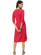 Ishin Women'S Cotton Blend Green Embroidered Anarkali Kurta