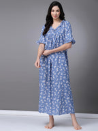 OOMPH! Cotton Blend Nighty for Womens | Night Gown | Nighty | Nightdress | Maxi Dress | Sleepwear | Gown for Women | Nighties |