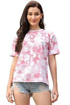 Leriya Fashion Women Floral Print Top With Half Sleeves For Office Wear, Casual Wear Western Top Short Sleeve Pajama Sleep Night