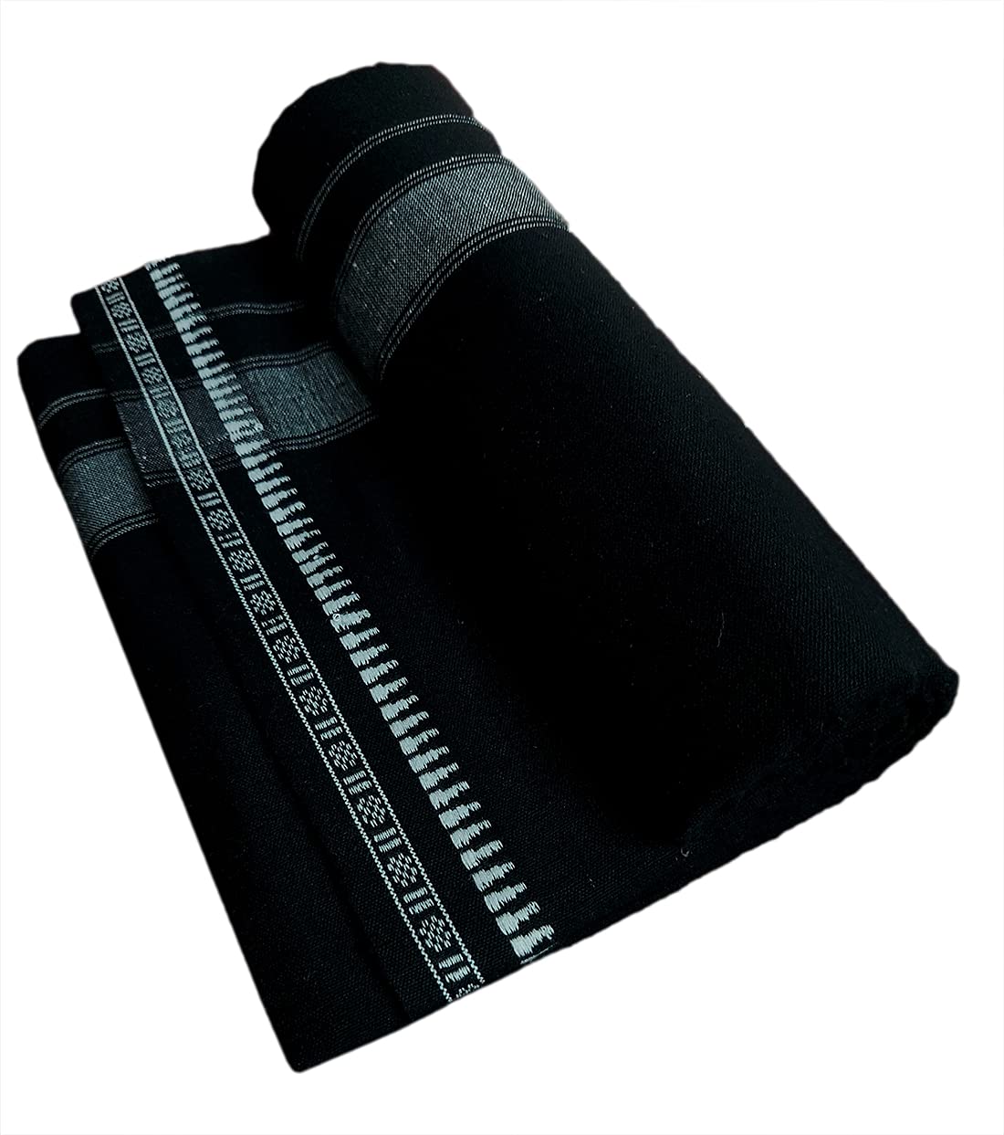Prakasam Cotton Fine Quality Mens Kerala Style Thalapathi Border Single (1.28X2.00 Mtrs) -Dhoti-Kerala Single Mundu (Pack Of 2 D