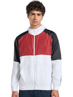 Bewakoof Air 1.0 Mens Color Block Regular Fit Full Sleeve Hooded Nylon Jacket_671277_White_S