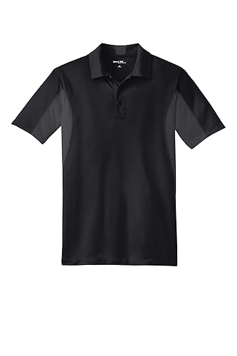 Sport-Tek Men's Side Blocked Micropique Sport Wick Polo 3XL Black/Iron Grey