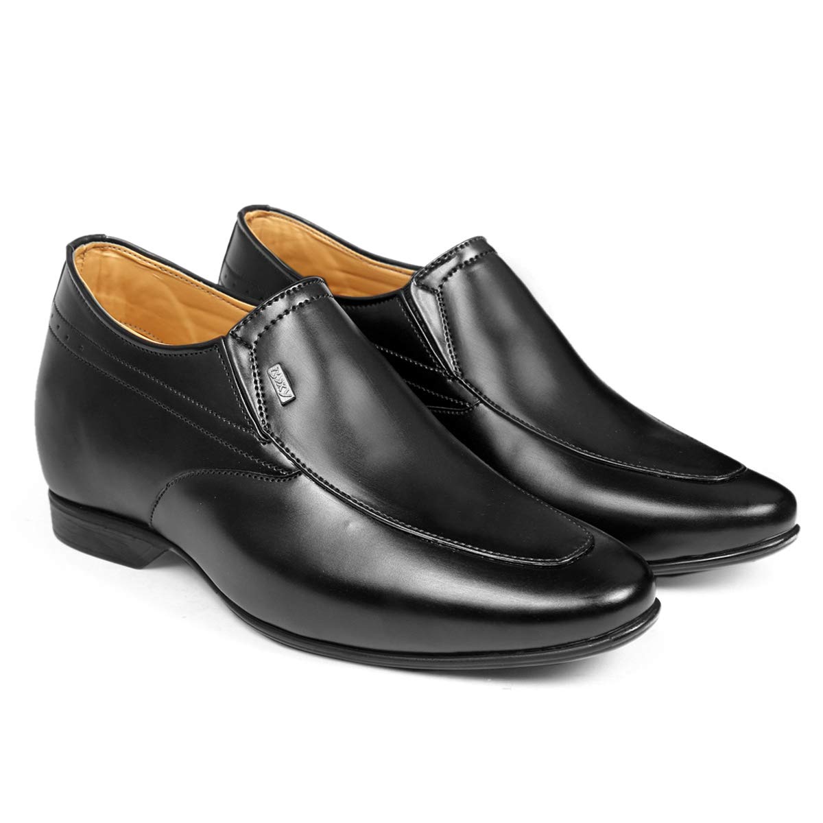 YUVRATO BAXI 3 Inch Hidden Height Increasing Casual Black Formal SlipOn Shoes with PU Sole Making for Men. 5 UK 5