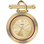 Fossil Women's Scarlette Three-Hand Gold-Tone Stainless Steel Watch Brooch