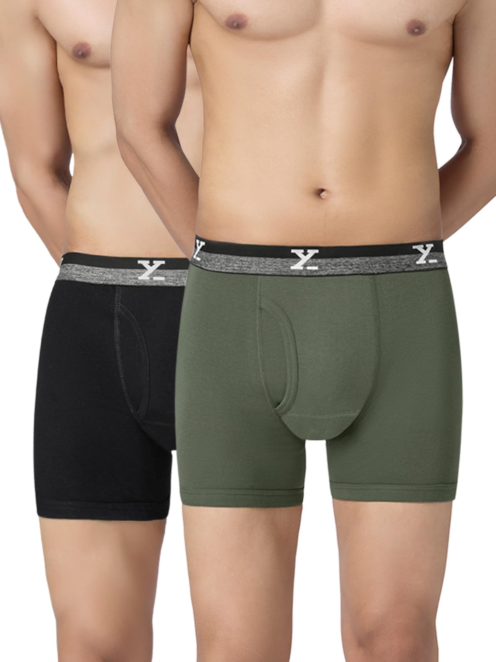 XYXX Mens Nova Cotton Boxer Brief for Men Pack of 2 |Regular Fit with intellifresh No-Marks Waistband | Solid Underwear for Men