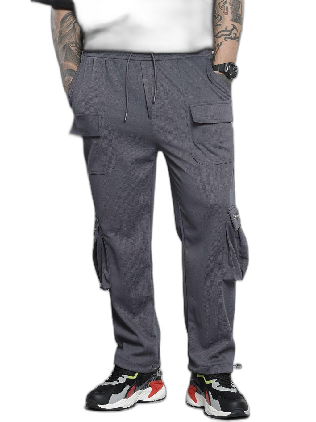 The Indian Garage Co Mens Relaxed Fit Textured Wide Leg Sweater