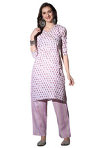 Leriya Fashion Kurti For Women | Cotton Blend Floral Foil Printed Ethnic Indian Kurtis For Women | Angrakha Style Neck With Dori
