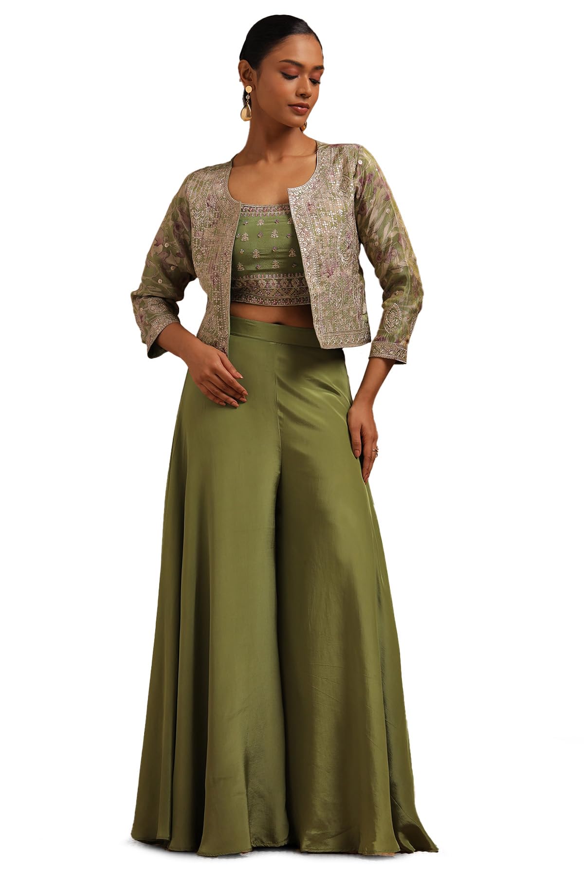 Soch Women Tissue Embroidered Ethnic Wear