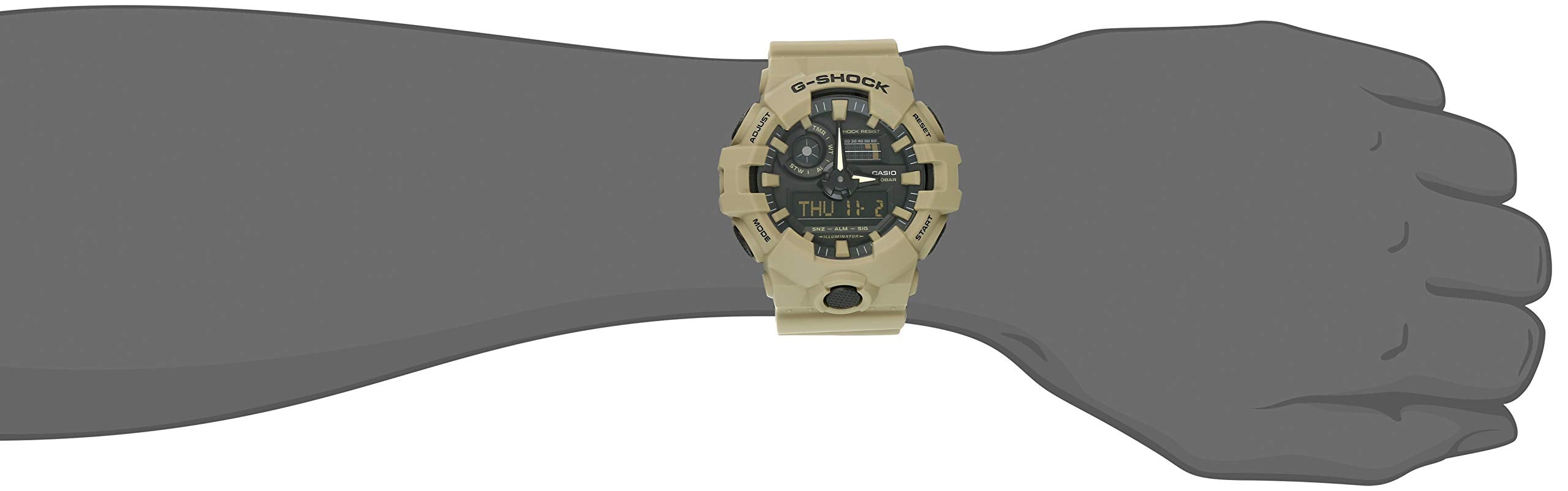 Casio Men's XL Series G-Shock Quartz 200M WR Shock Resistant Resin Color: Matte Tan (Model GA-700UC-5ACR)