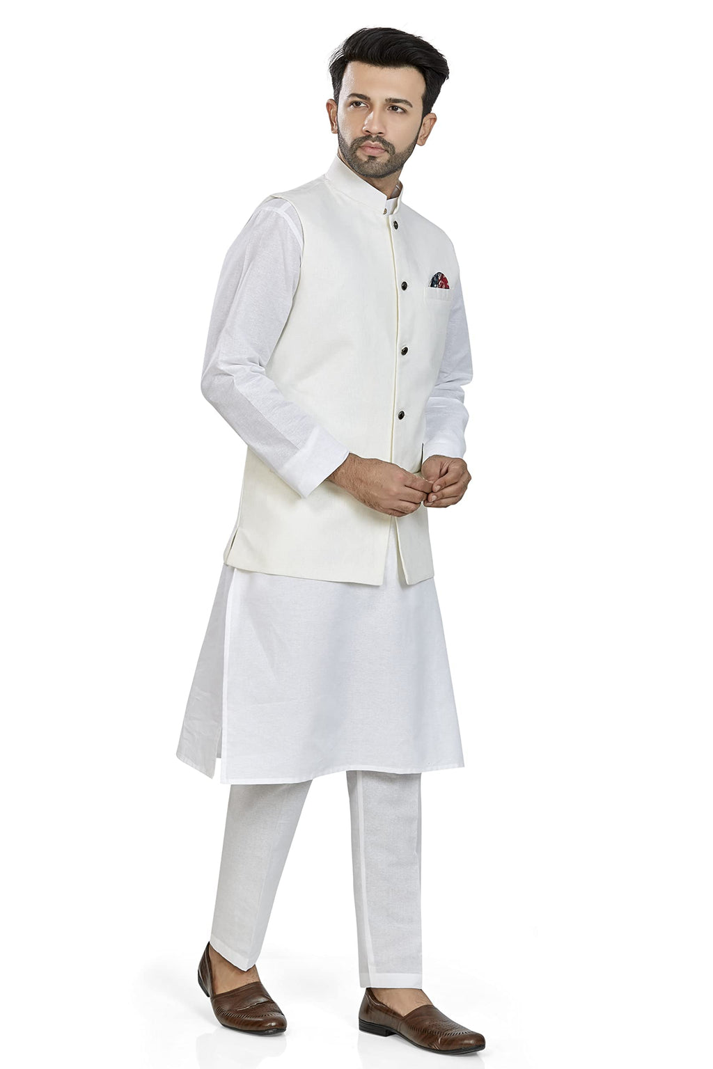 BE ACTIVE Mens Linen Blend Nehru Jacket With Mandarin Collar || Ethnic Koti For Men || Men Koti Formal|| Men Koti Wedding (RFKT