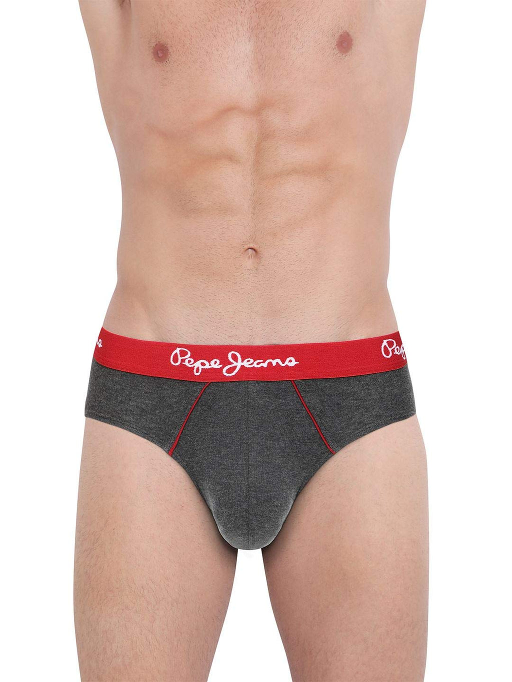 Pepe Jeans Innerwear MenS Cotton Briefs (Pack Of 2) (Clb02-02_Charcoal Melange_90-95_Charcoal Melange_95 Cm)