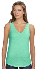 Ladies Flowy V-Neck Tank - cORAL - S(D0102H7K588)