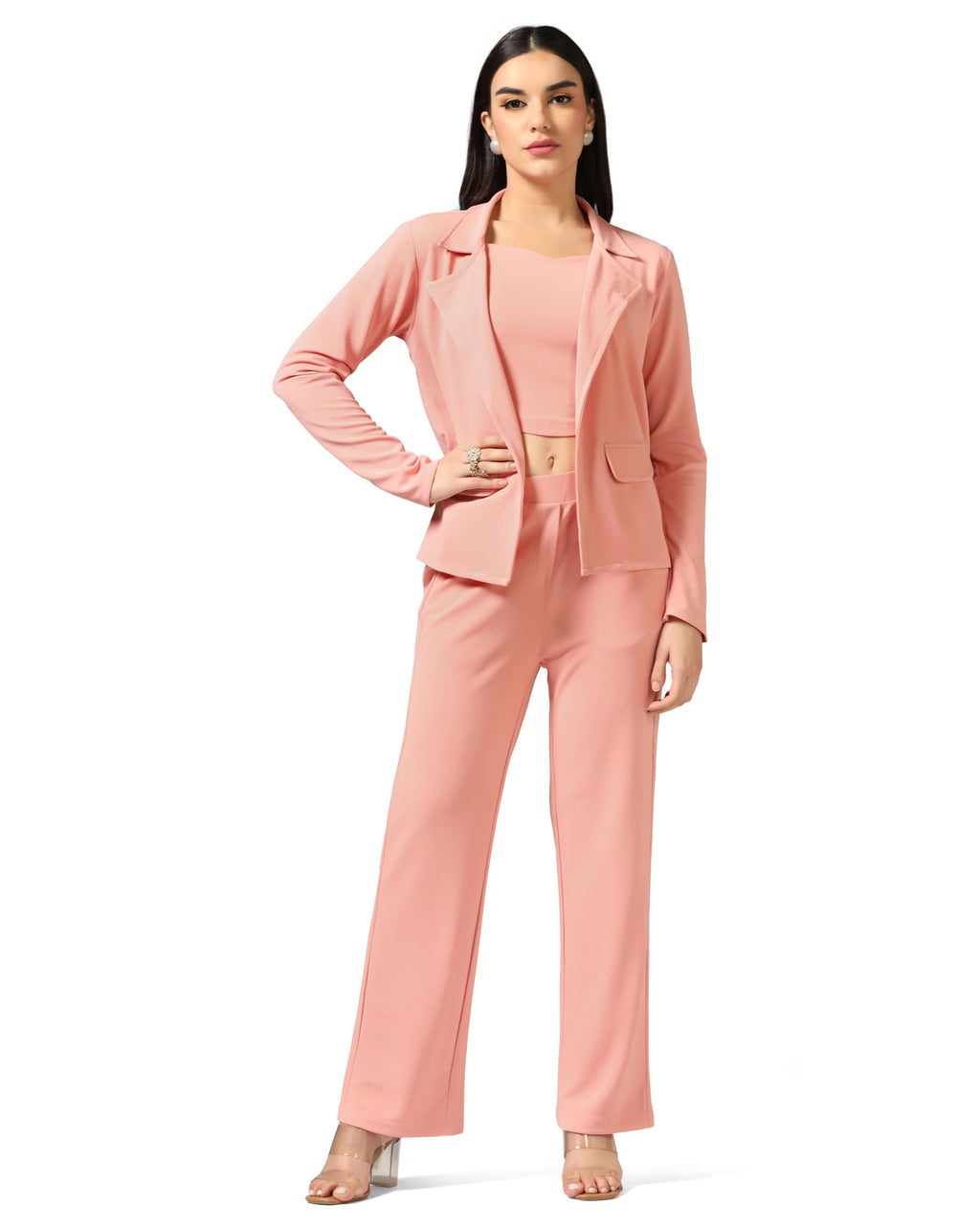 Greciilooks Lycra Casual Floral Printed Rayon Western Co-Ord Set For Women(Available In 2Xl And 3Xl) (Gl-W1856&W1857&Tr863_Pink_