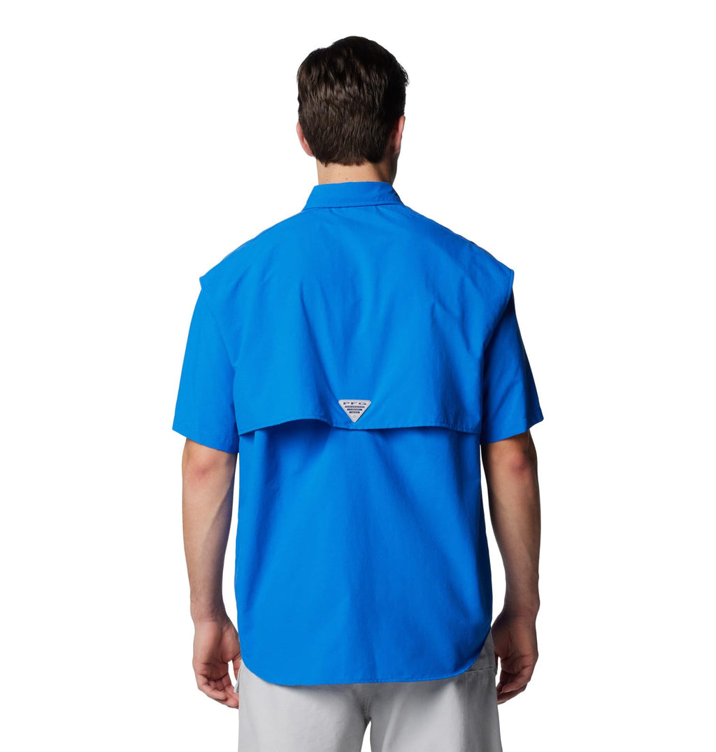 columbia Mens Bahama II UPF 30 Short Sleeve PFg Fishing Shirt, Vivid Blue, Small