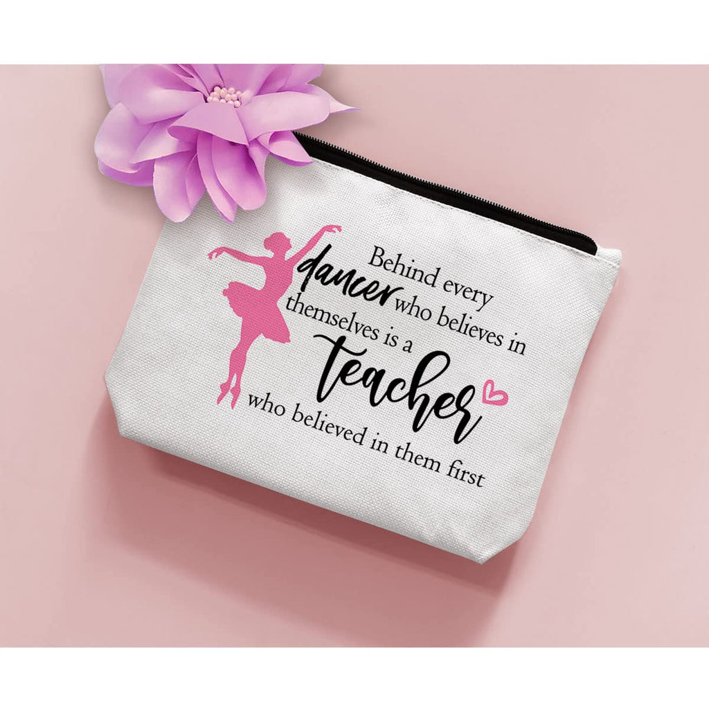 BiuNiuring Dance Teacher Appreciation Gift, Dancer Gifts, Dance Assistant Gifts, Dancing Makeup Bag, Every Dancer Has A Teacher