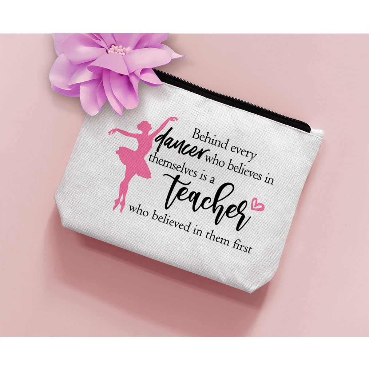 BiuNiuring Dance Teacher Appreciation Gift, Dancer Gifts, Dance Assistant Gifts, Dancing Makeup Bag, Every Dancer Has A Teacher